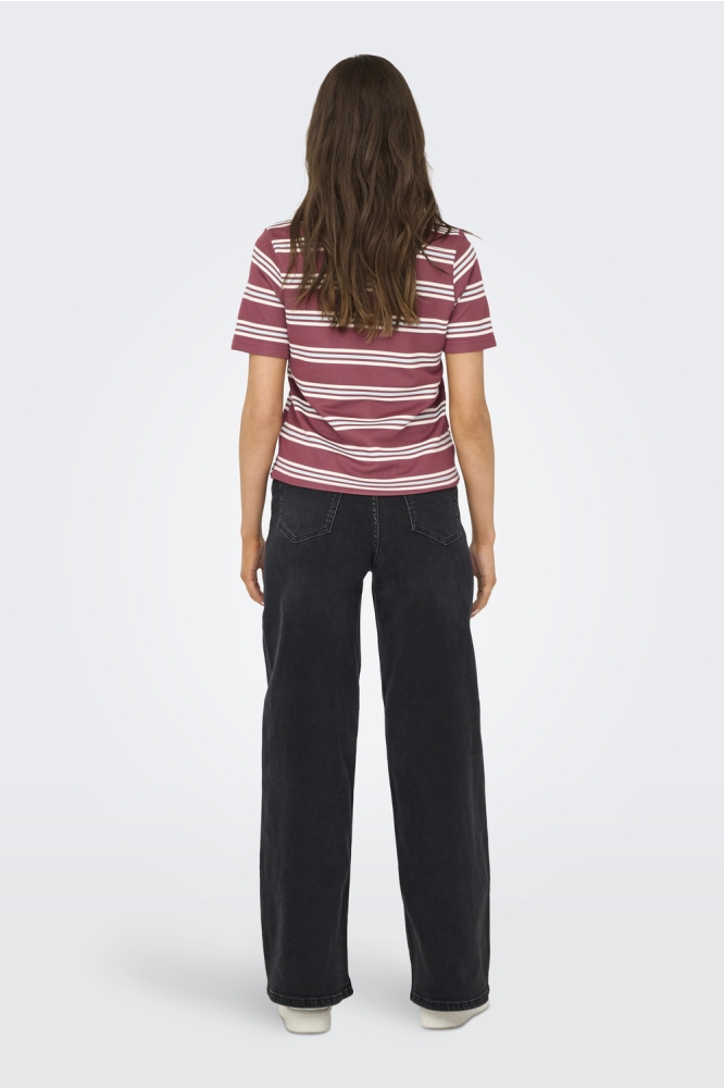ONLEVIE S/S POLO TOP JRS 15351930 RUBY WINE/STARLIGHT